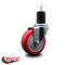 Service Caster 4'' Red Poly Wheel Swivel 1-3/4'' Expanding Stem Caster SCC-EX20S414-PPUB-RED-134 - alternate 2